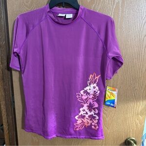 Kanu Surf UPF 50+ Short Sleeved Active Rashguard & Workout Top, Purple XL NWT